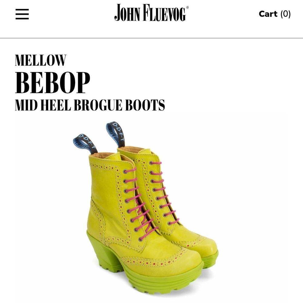 #ISO John Fluevog Mellow Bebop Lime Green Brogue Boots